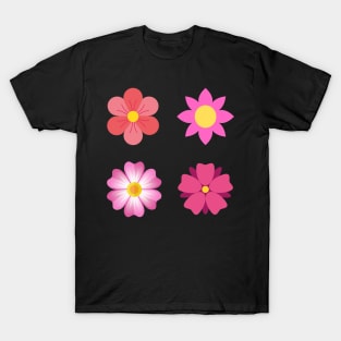 Pink Flower Pattern T-Shirt